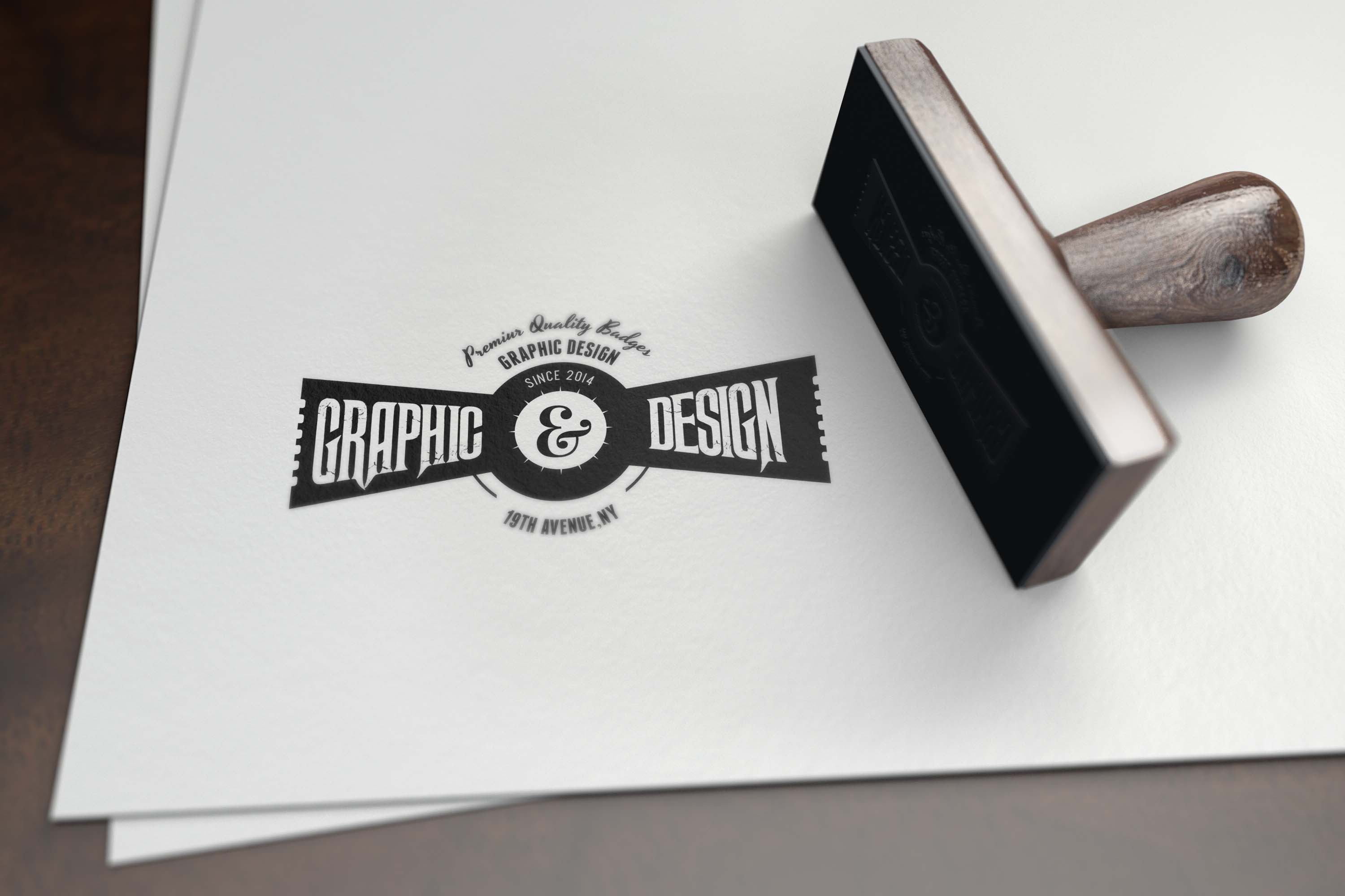 Logo Mockup on White Paper Stamp Mockup