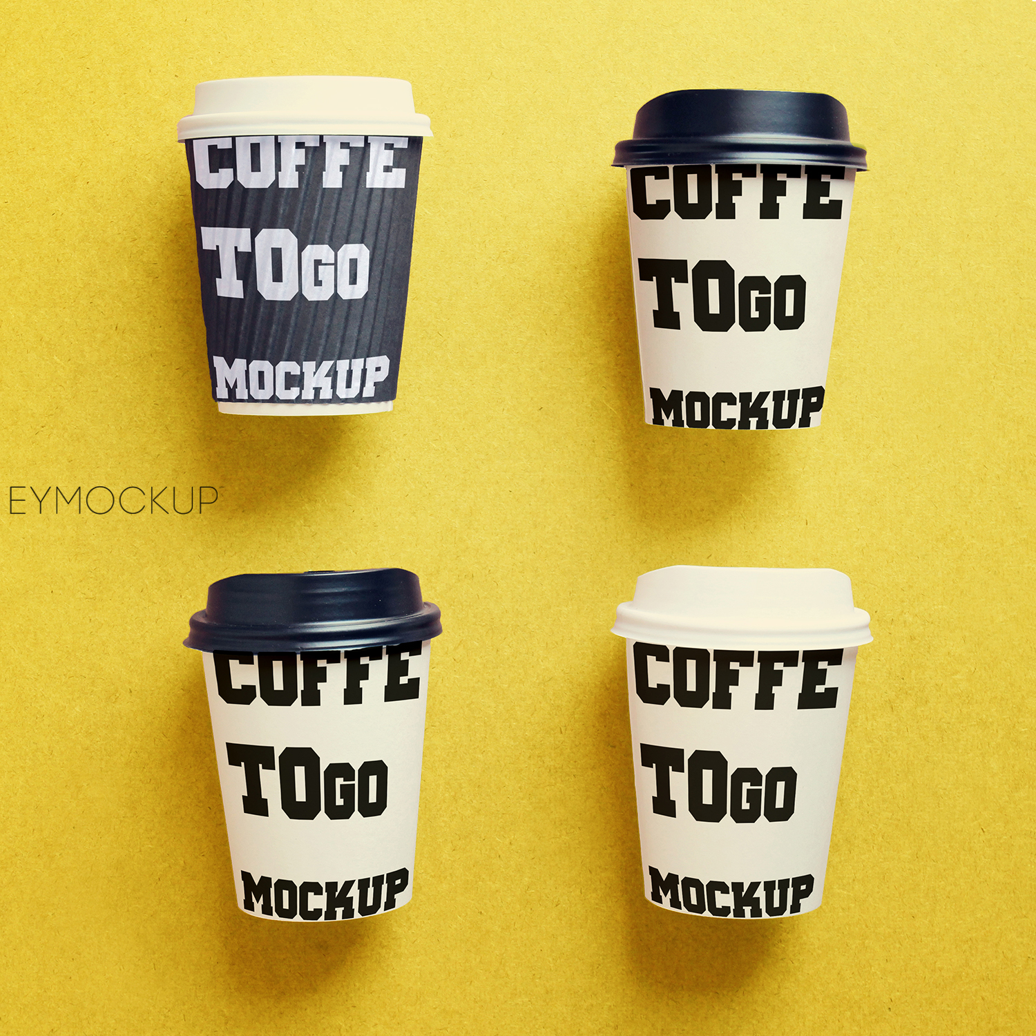 Paper coffee cup mock up for identity branding with retro filter