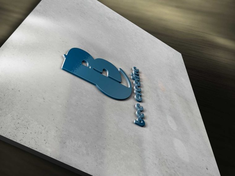3D Plastic Logo Mockups PSD