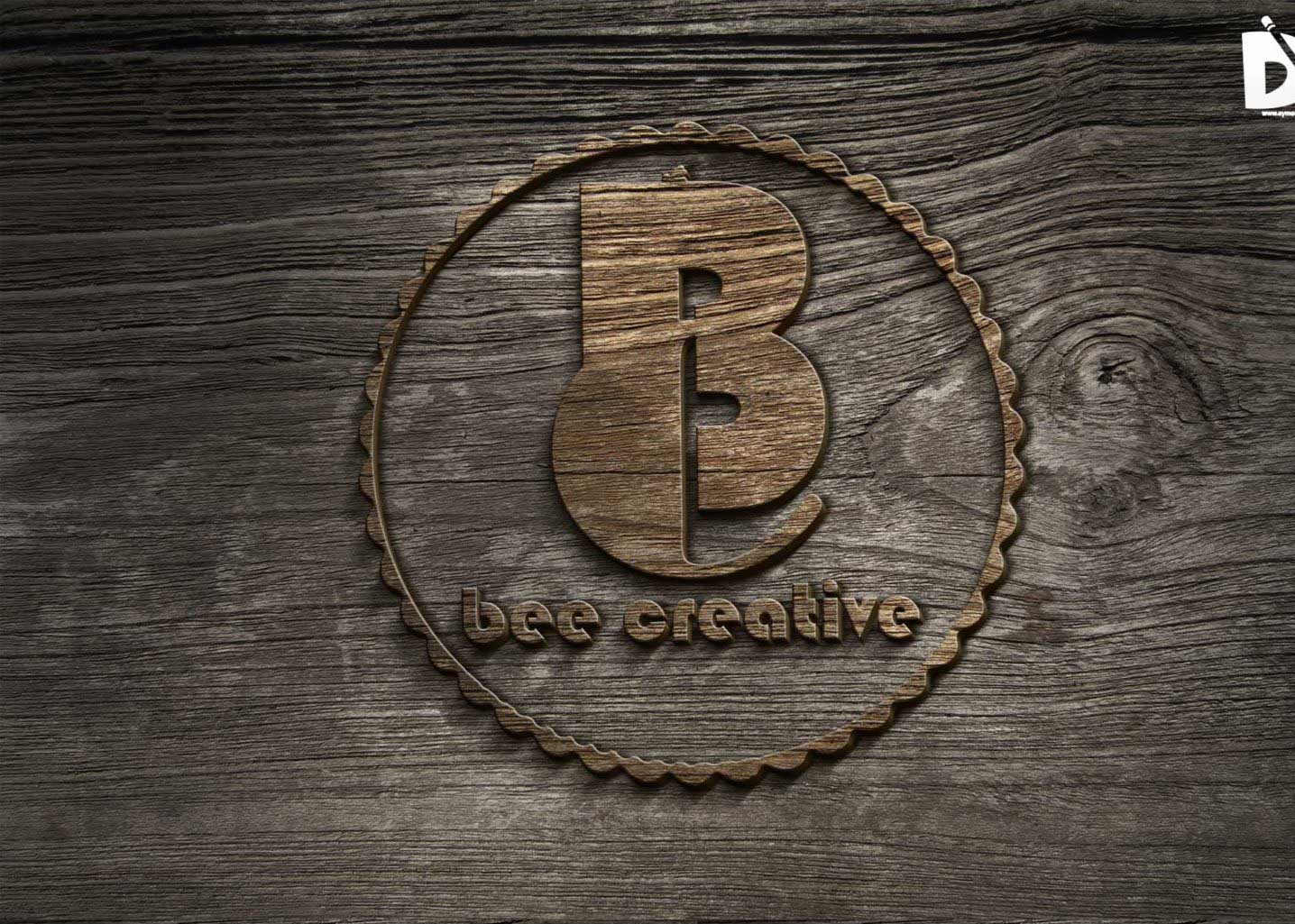 Realistic Old Bevel Logo Mockup