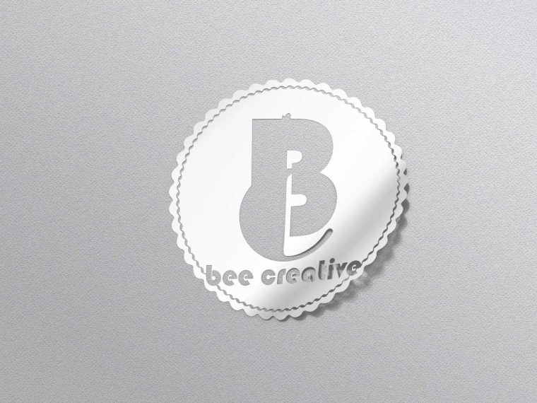 White Sticker PSD Logo Mockup