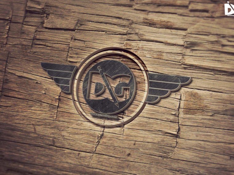 Wood Surface 3D Logo Mock-up