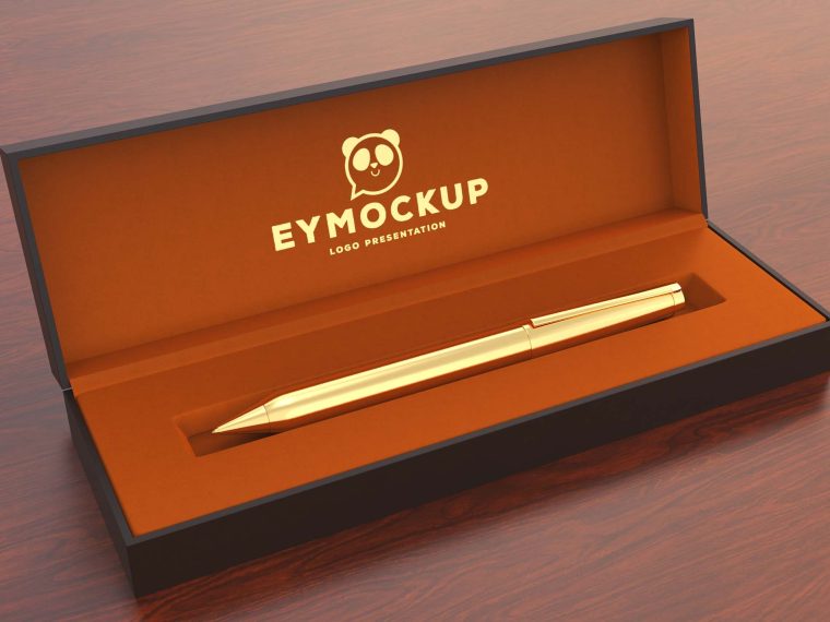 Download Eyeliner Brush Packaging Box Label Mockup | eyMockup