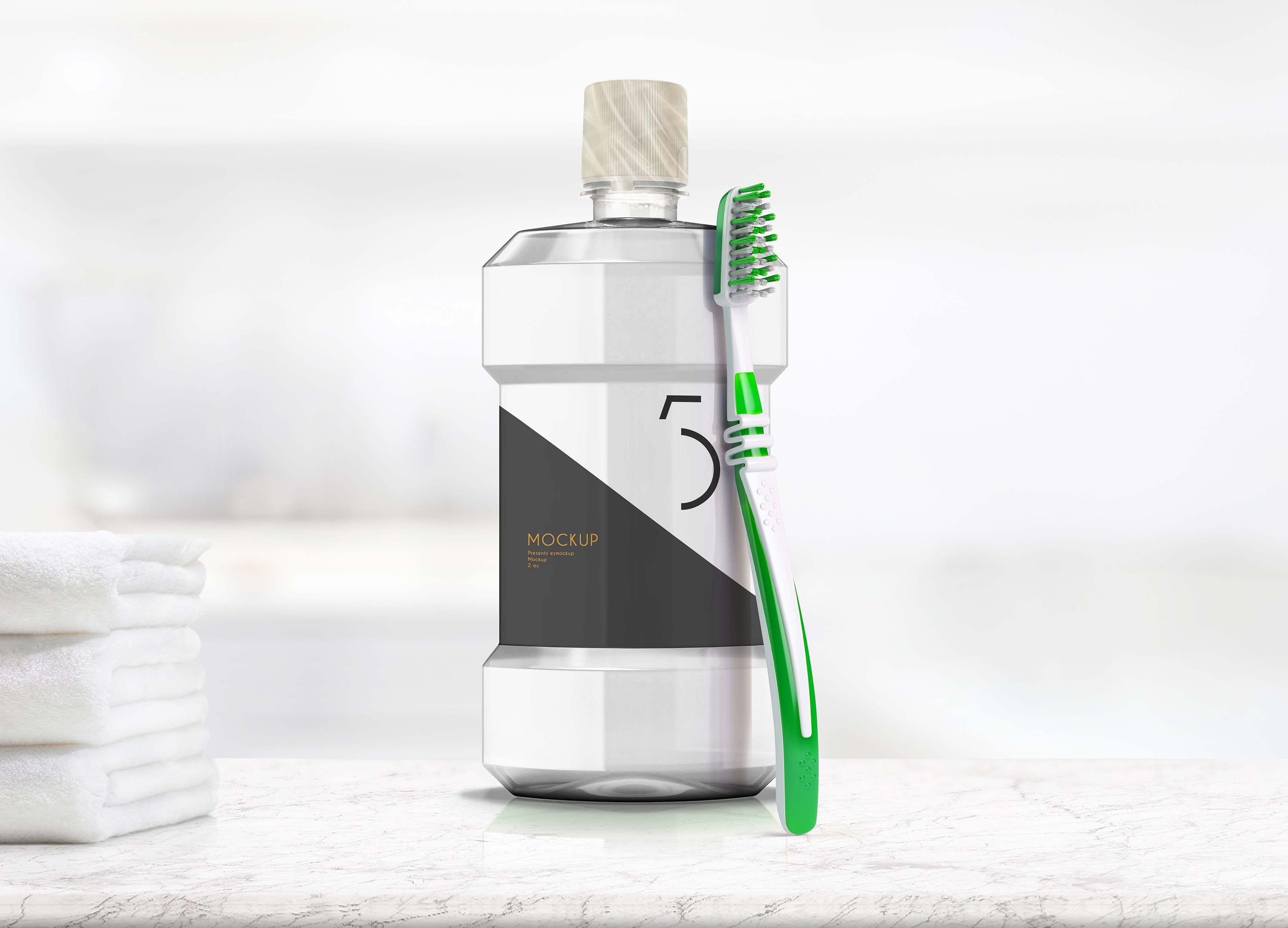 Download Tooth Brush Clean Bottle Mockup