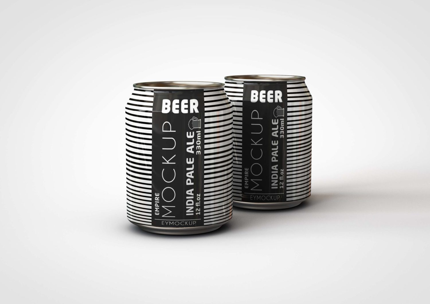 Glossy Prime Juice Can Label Mockup