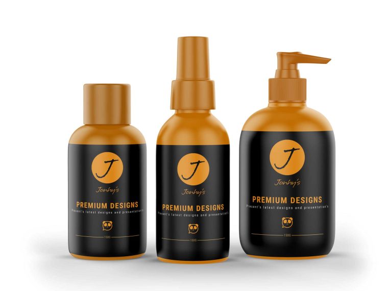 Cosmetic Bottle Label Mockup For Presentation