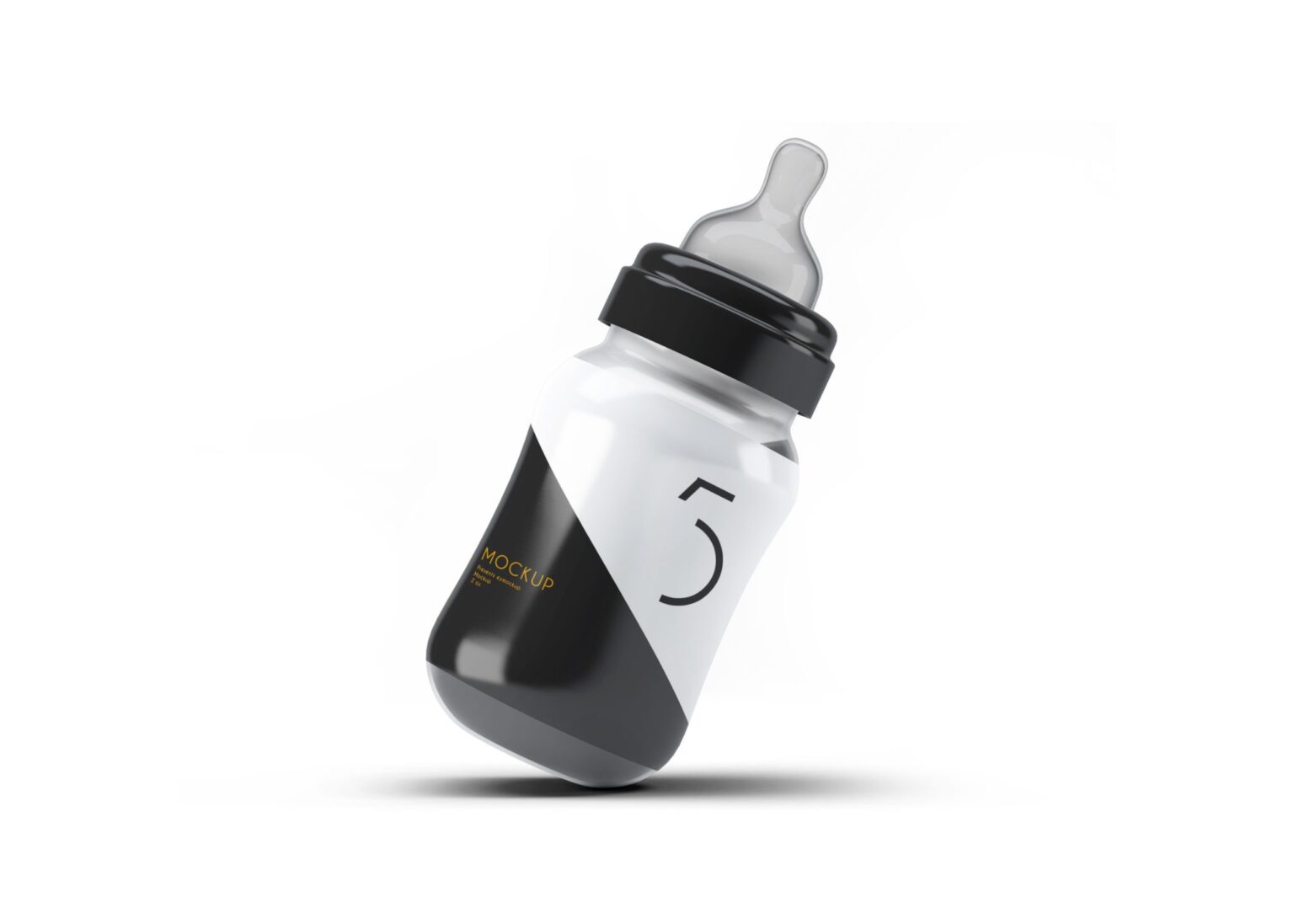 New Baby Milk Bottle Label Mockup