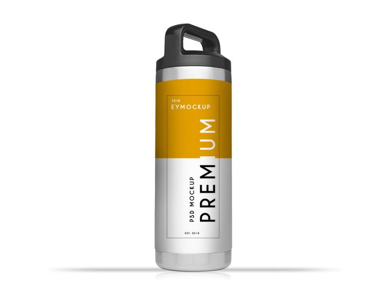 Gym Water Bottle Label Mockup