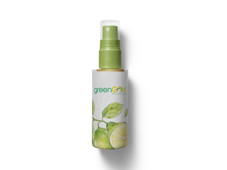 Fruit Hair Oil Spray Bottle Label Mockup