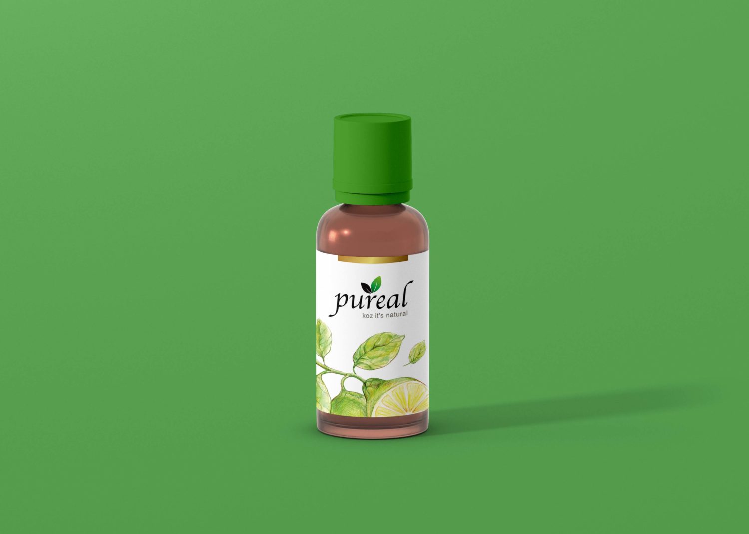 New Premium Cough Syrup Medical Bottle Label Mockup