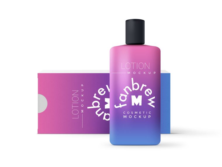 Premium Lotion Bottle Gradient Mockup