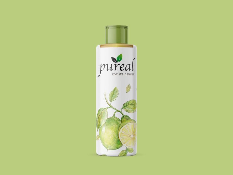Pure Real Green Oil Bottle Mockup
