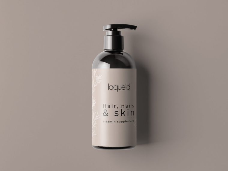 Salon Hair Oil Spray Bottle Label Mockup