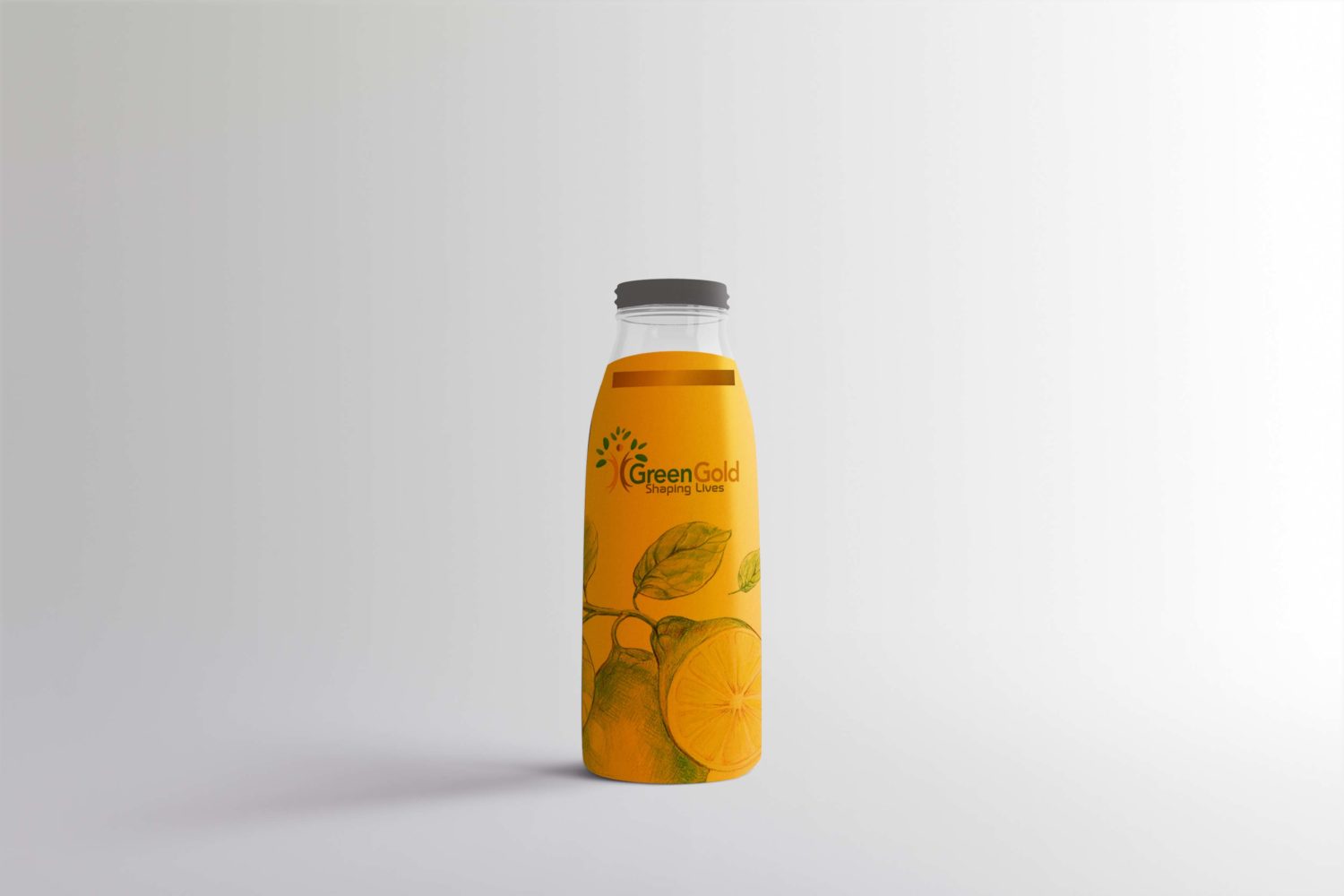 Yellow Juice Milk Bottle Label Mockup