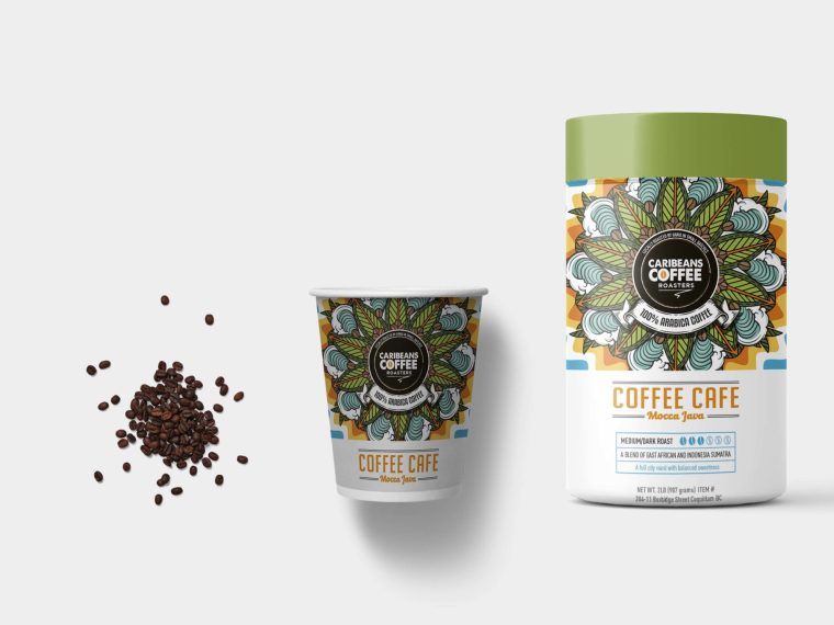 Coffee Beans Packaging Bottle Label Mockup