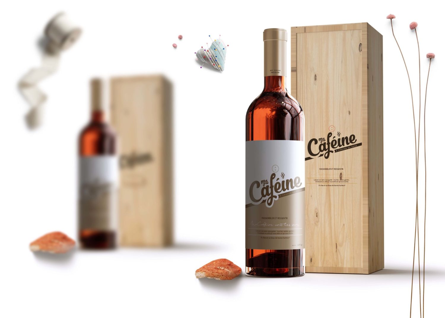 Creative PSD Wine Bottle Label PSD Mockup