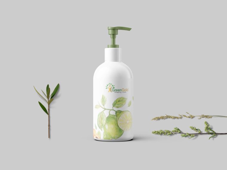 Hand Wash Dispenser Bottle Label Mockup