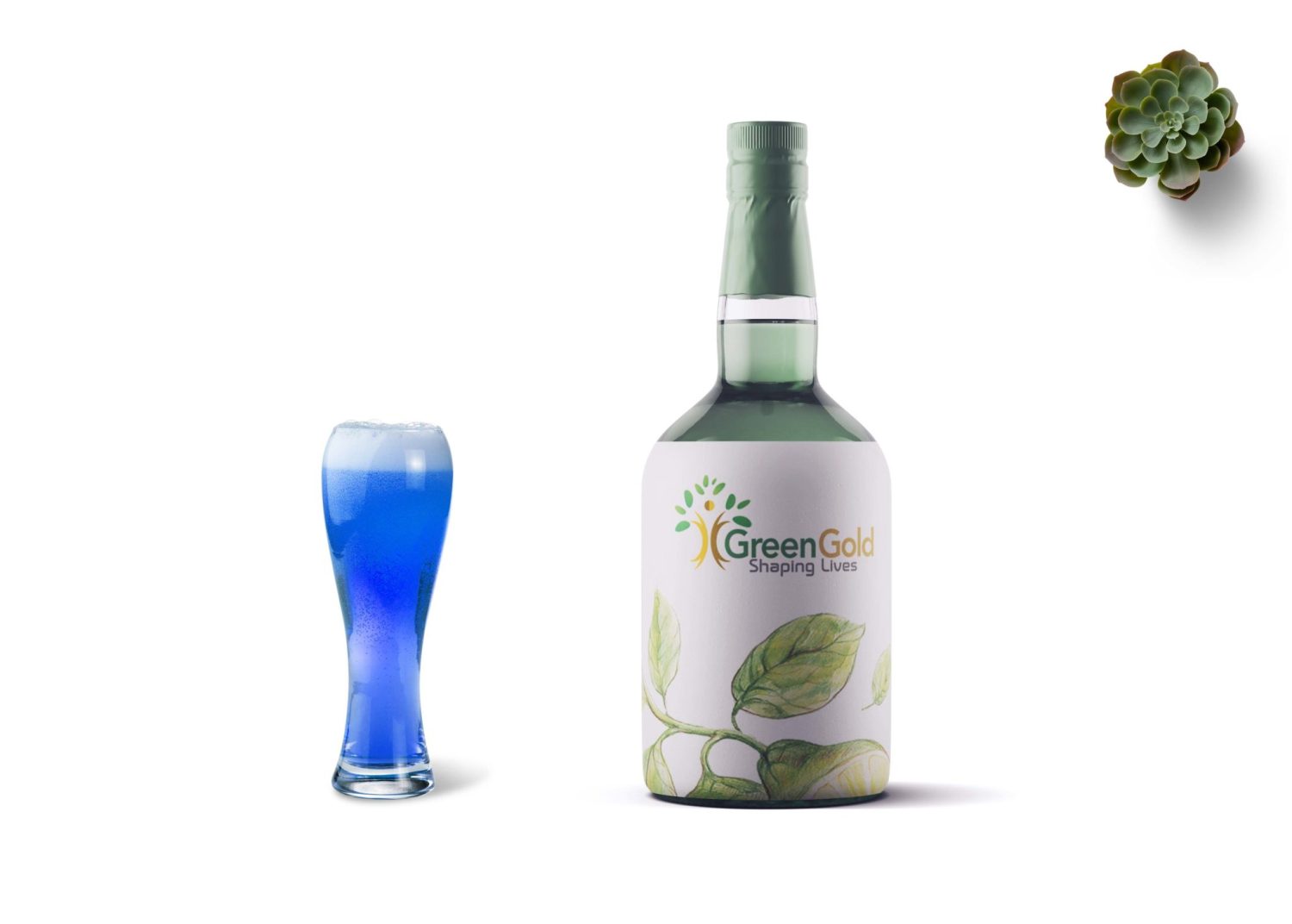 Premium Glass Bottle Label Mockup