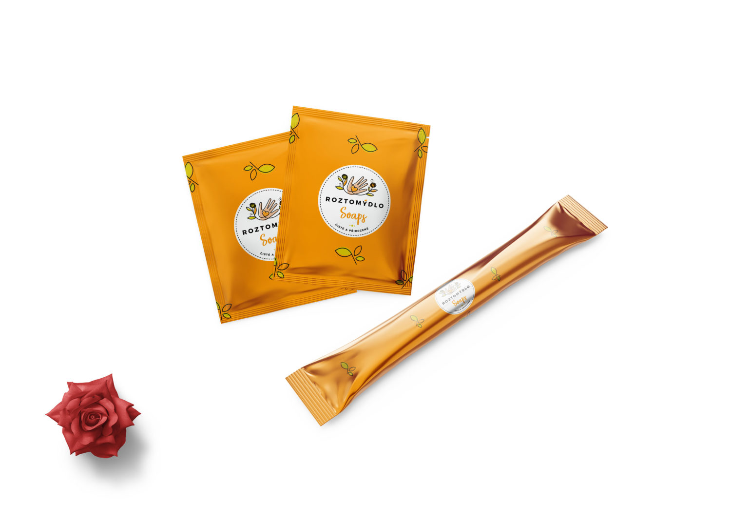 Download Spice Sachet & Thin Stick Coffee Pouch Mockup