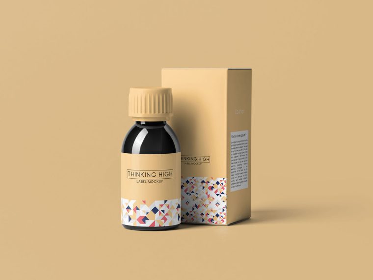 Syrup Medical Bottle Packaging Mockup