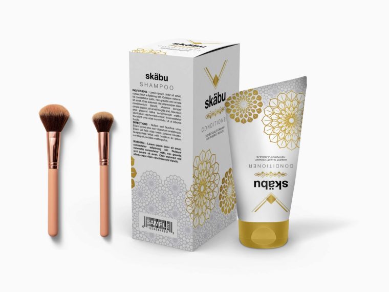 Golden Cream Packaging Mockup