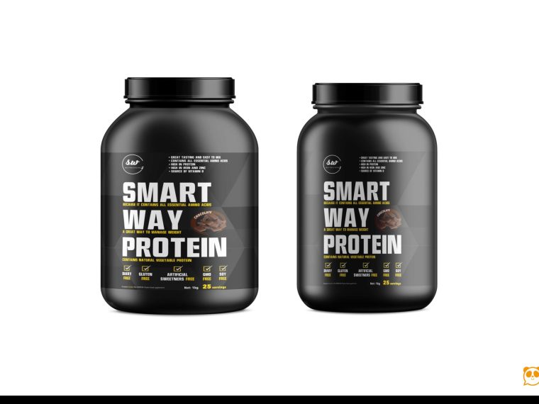 Gym Supplement Bottle Label Mockup