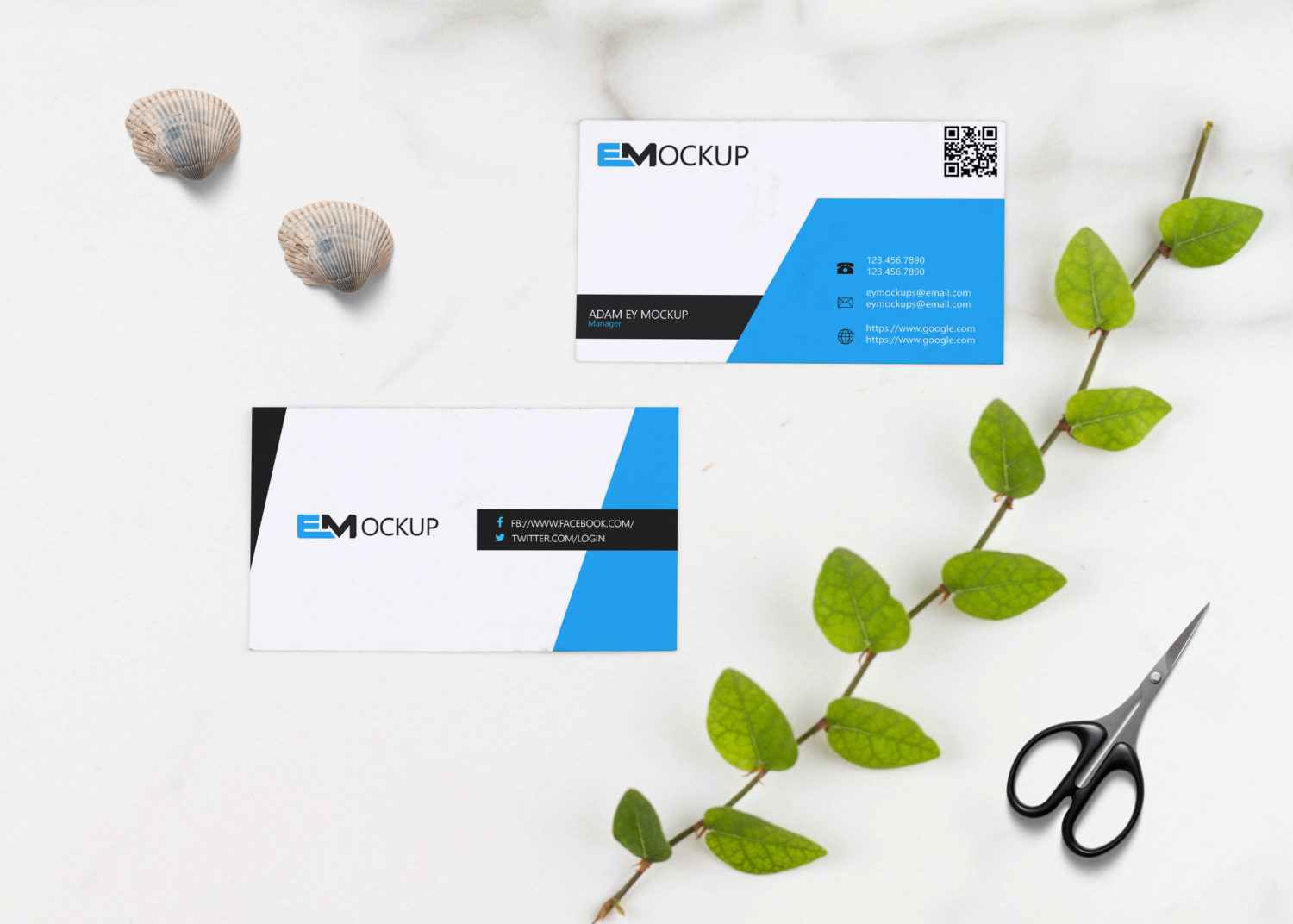 Latest Green Business Card Mock Up