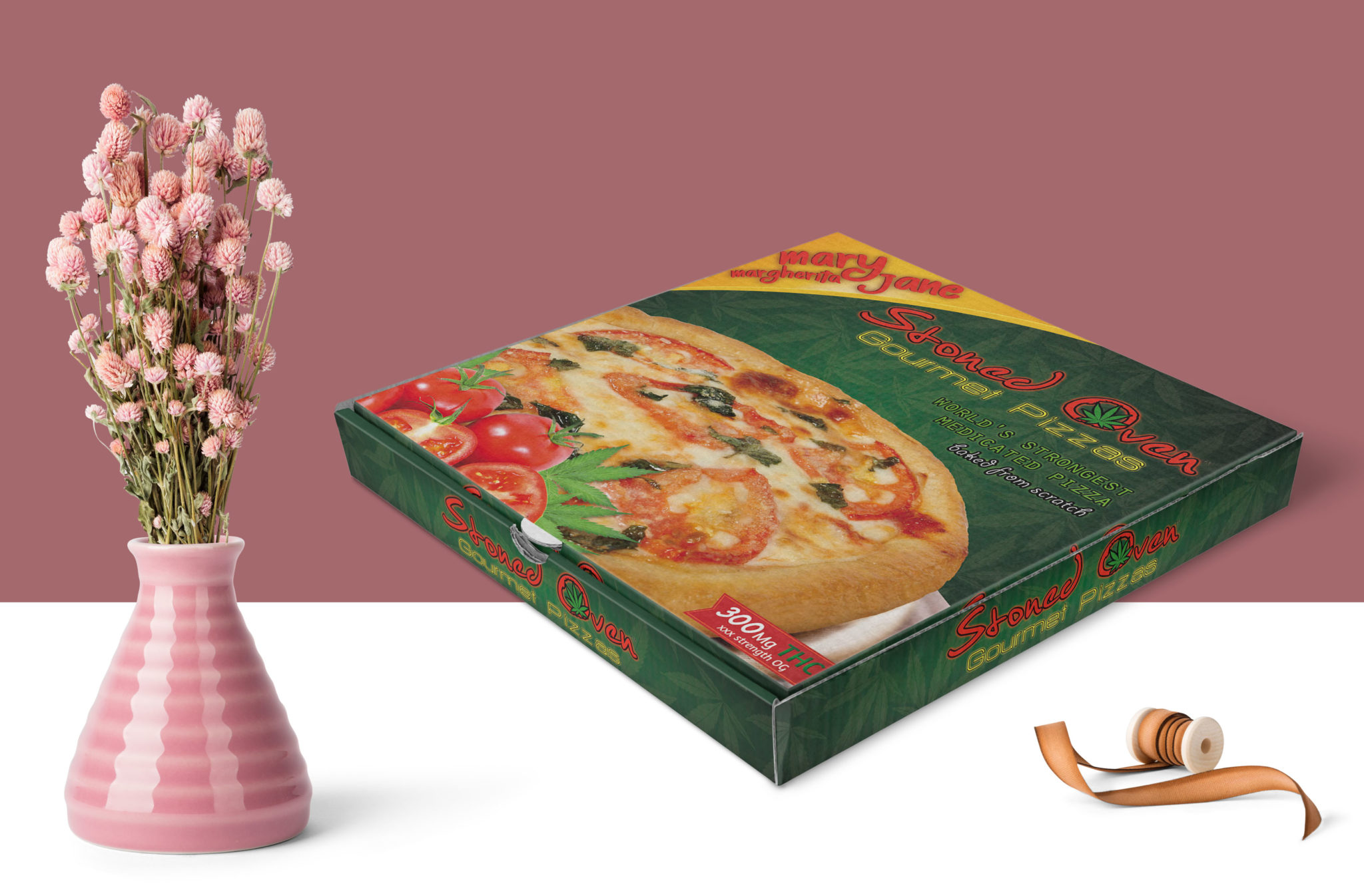 Pizza Box Packaging Label Mockup