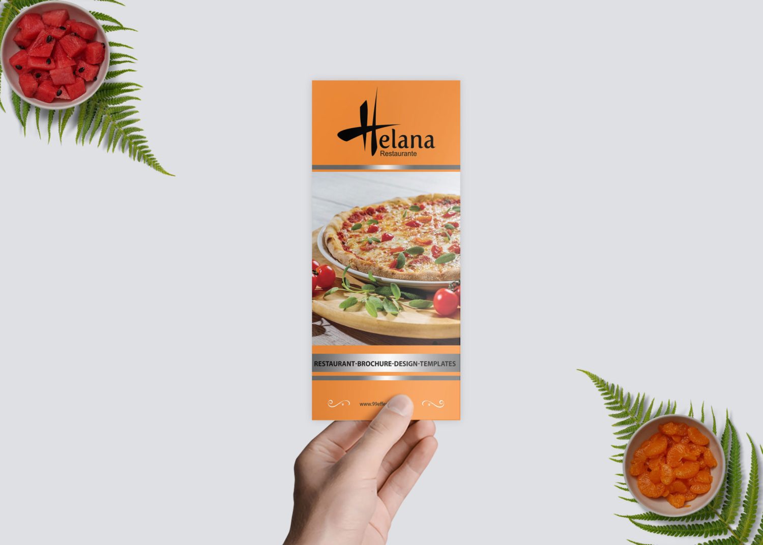 PSD Elegant Restaurant TriFold Brochure Mockup