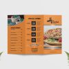 PSD Elegant Restaurant TriFold Brochure Mockup