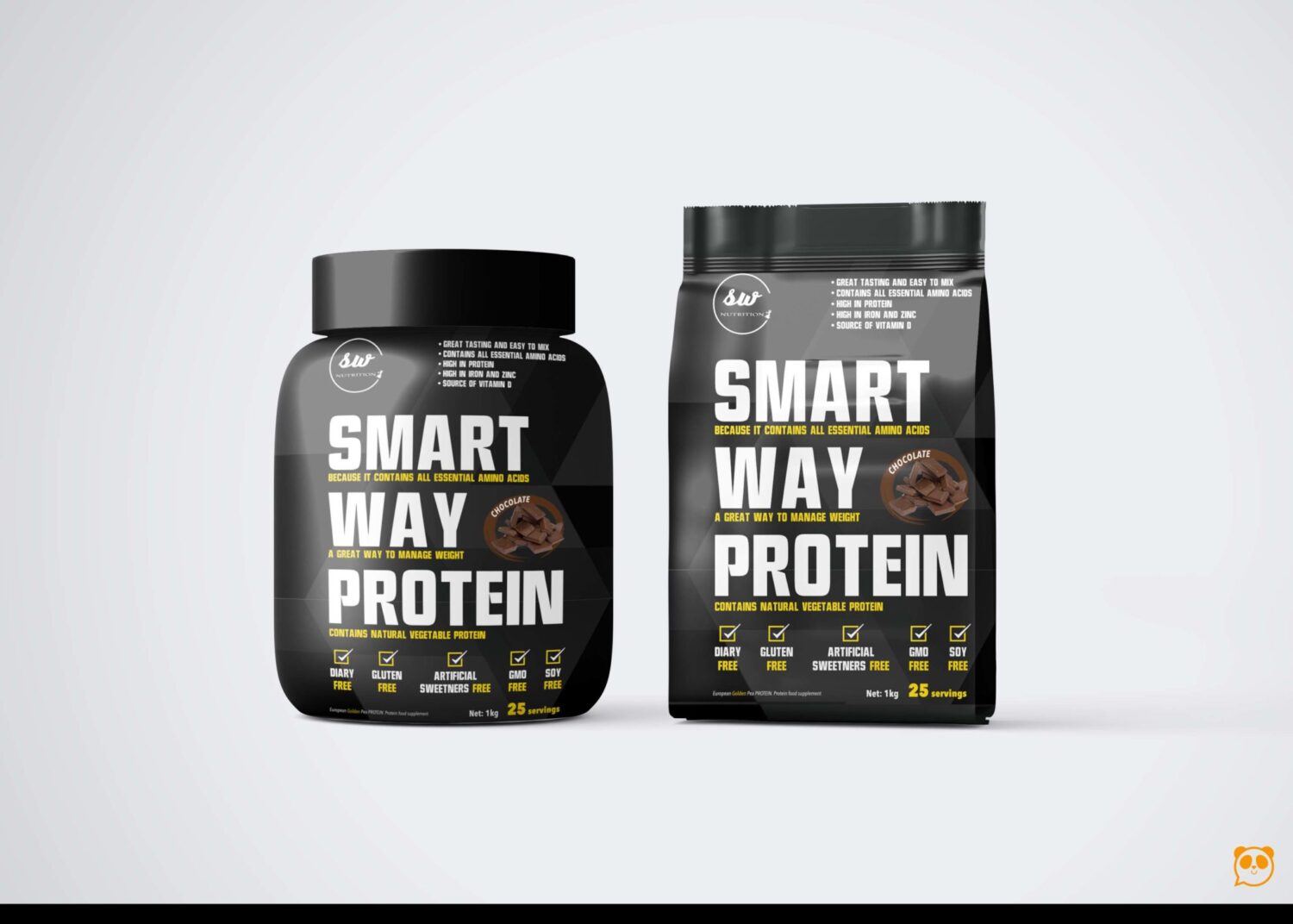 Smart Supplement Protein Packaging Mockup