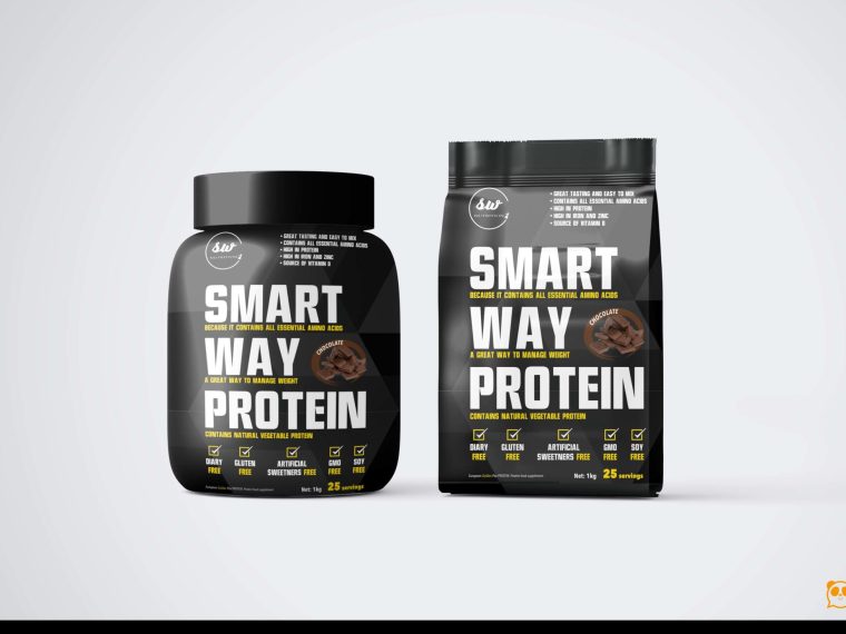 Smart Supplement Protein Packaging Mockup