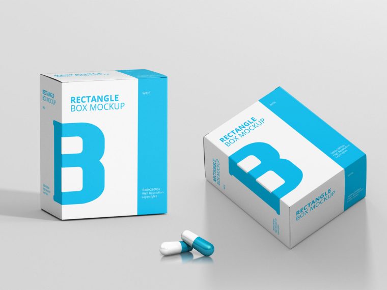 Vitamin Capsule Box PSD Mockup Vitamin Capsule Box Mockup
