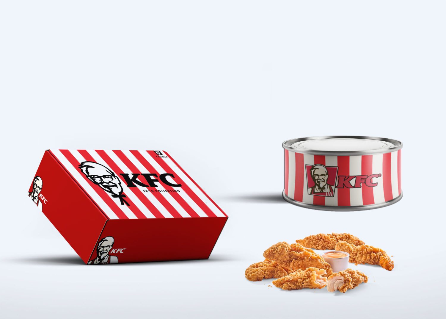 KFC Packaging Tin Can Mockup
