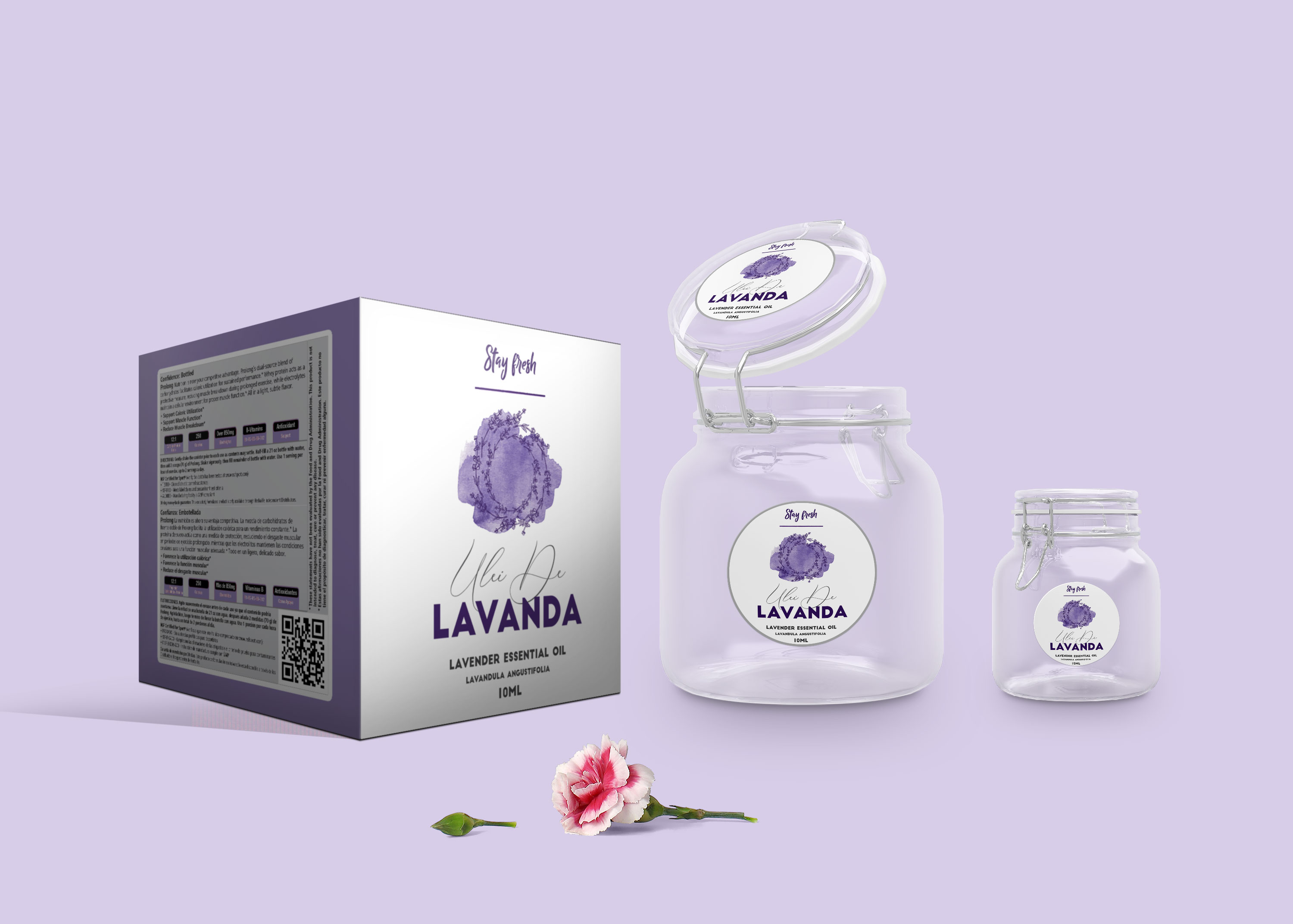 Download Lavender Clear Jar Packaging Mockup