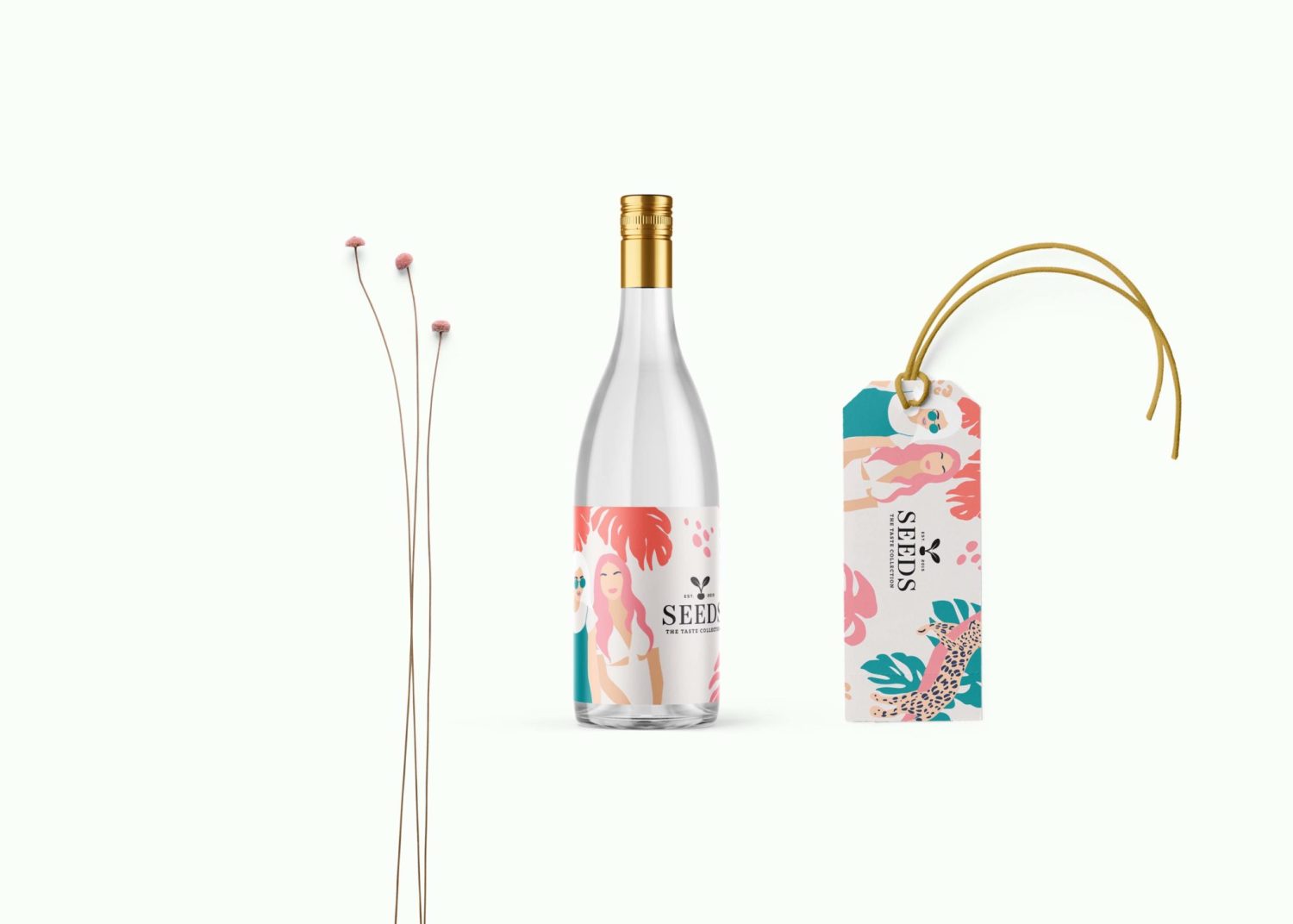 Beautiful Wine Bottle Scene Mockup