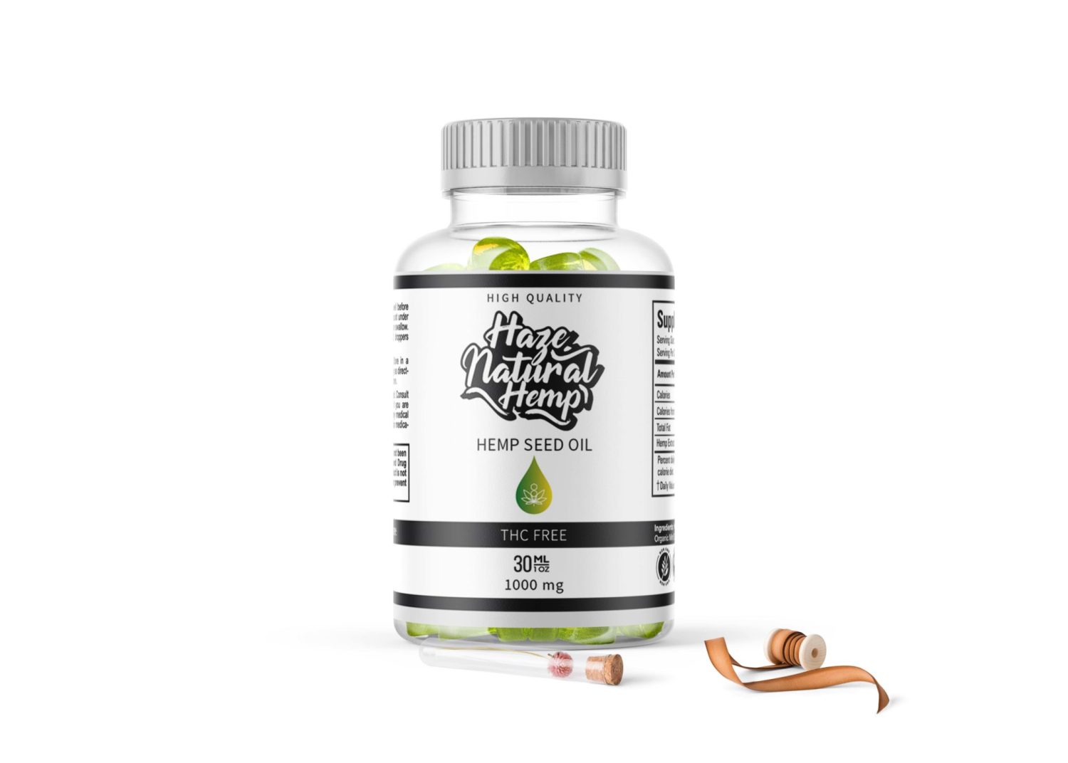Capsules Small Bottle Label Mockup