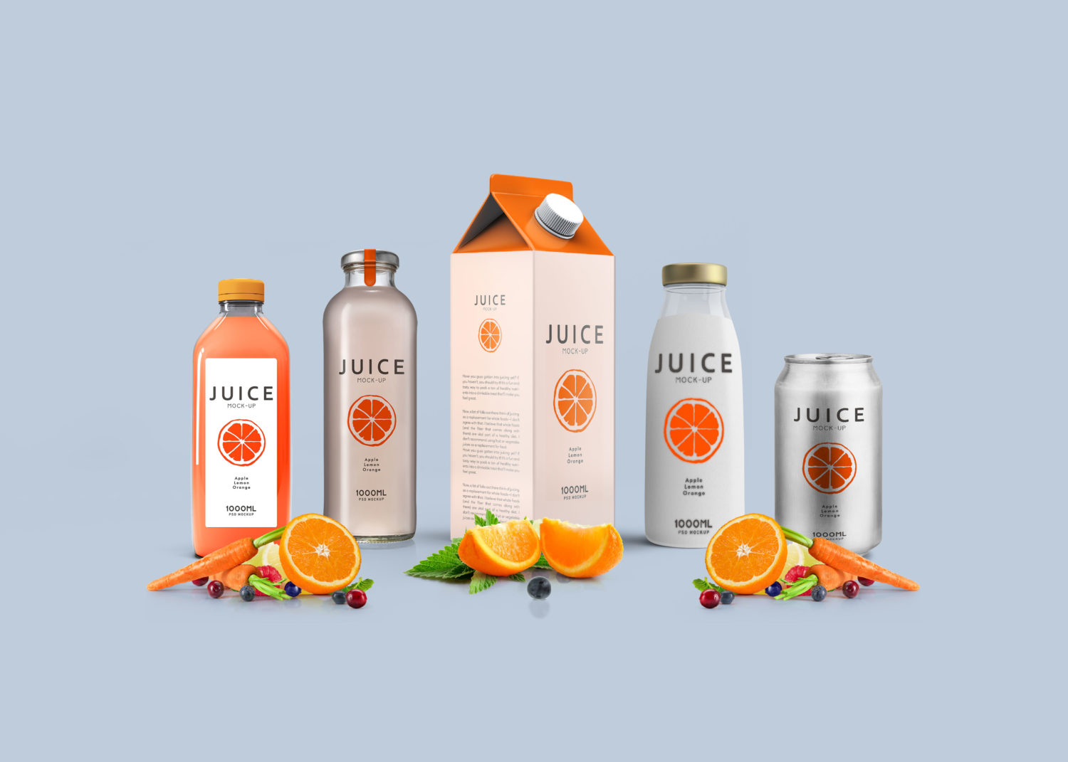 Download Complete Juice Packaging Label Mock-up | eyMockup