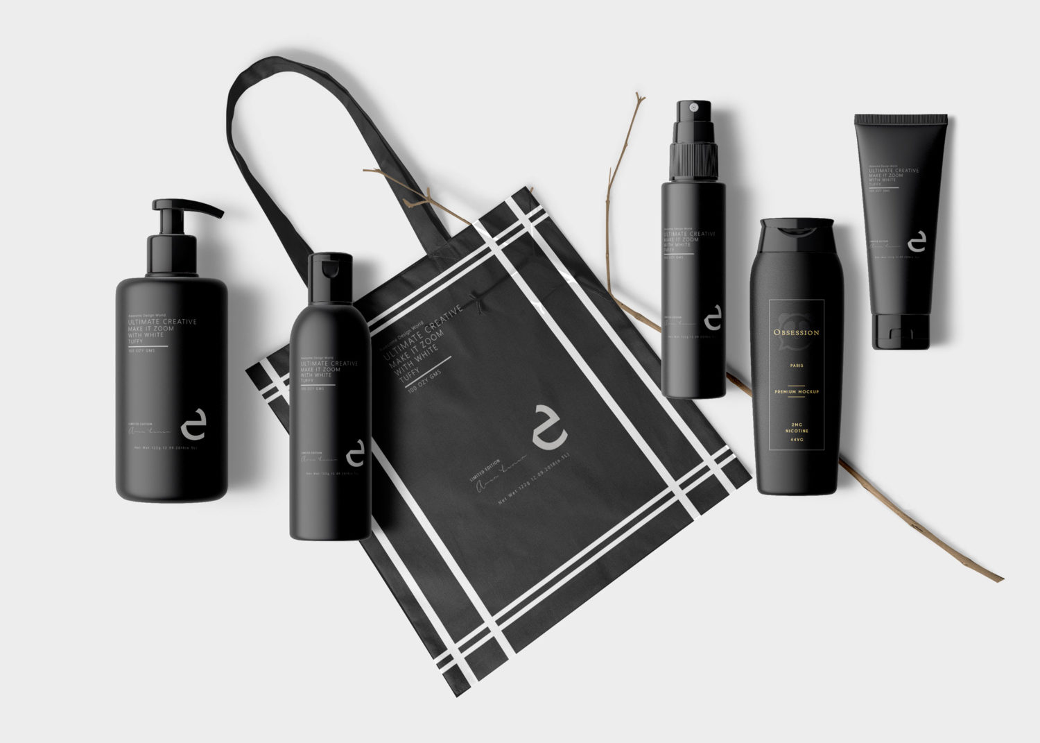 Download New Tote Bag Cosmetic Scene Mockup | eyMockup