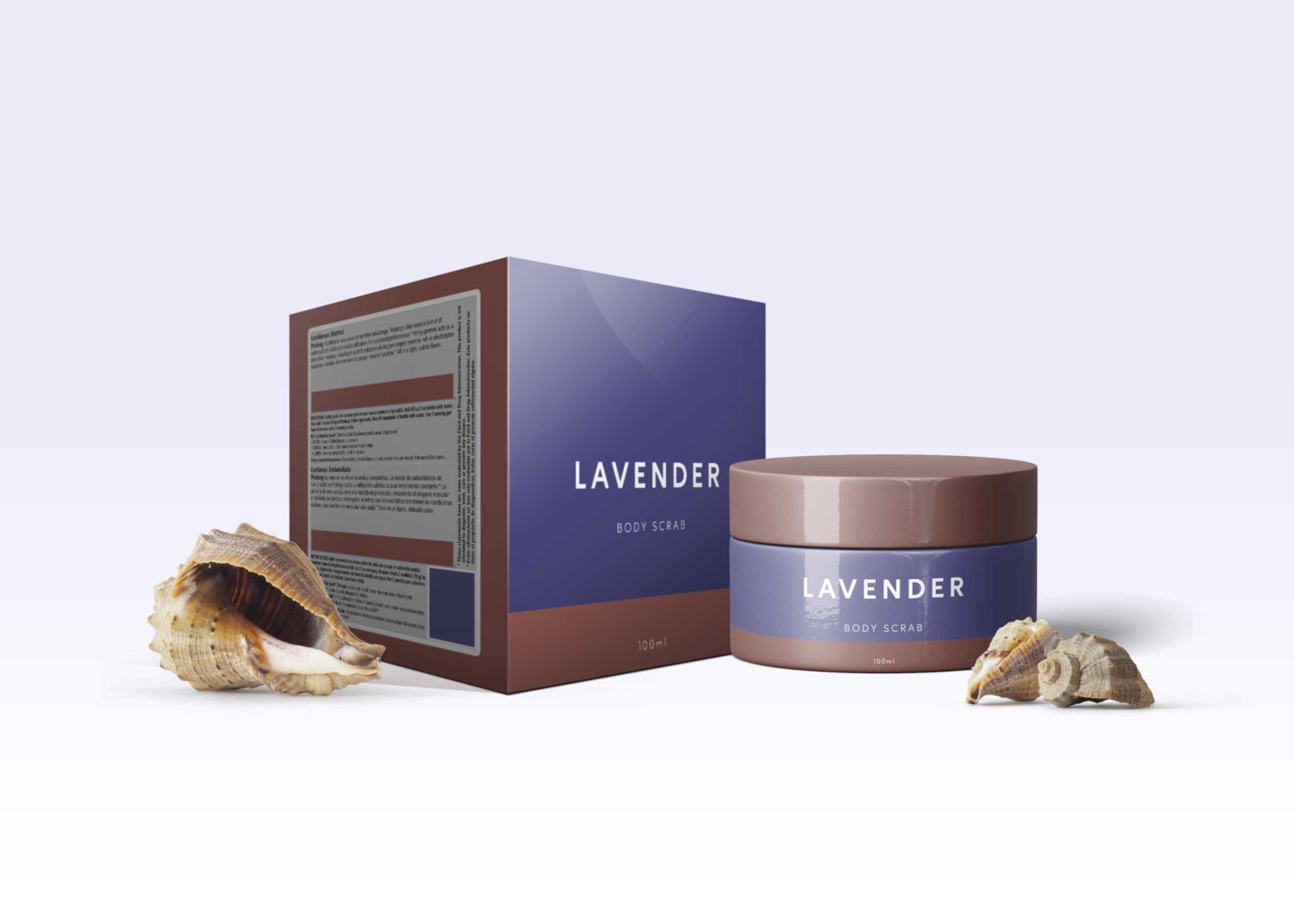 Lavender Body Scrub Packaging Mockup