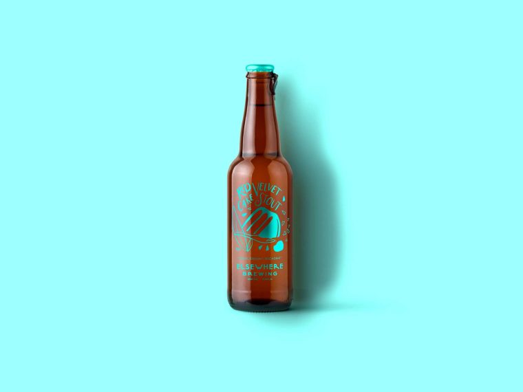 Brown Beer Bottle Scene Mockup