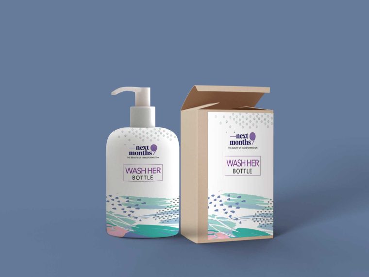 Wash Hair Bottle Packaging Mockup