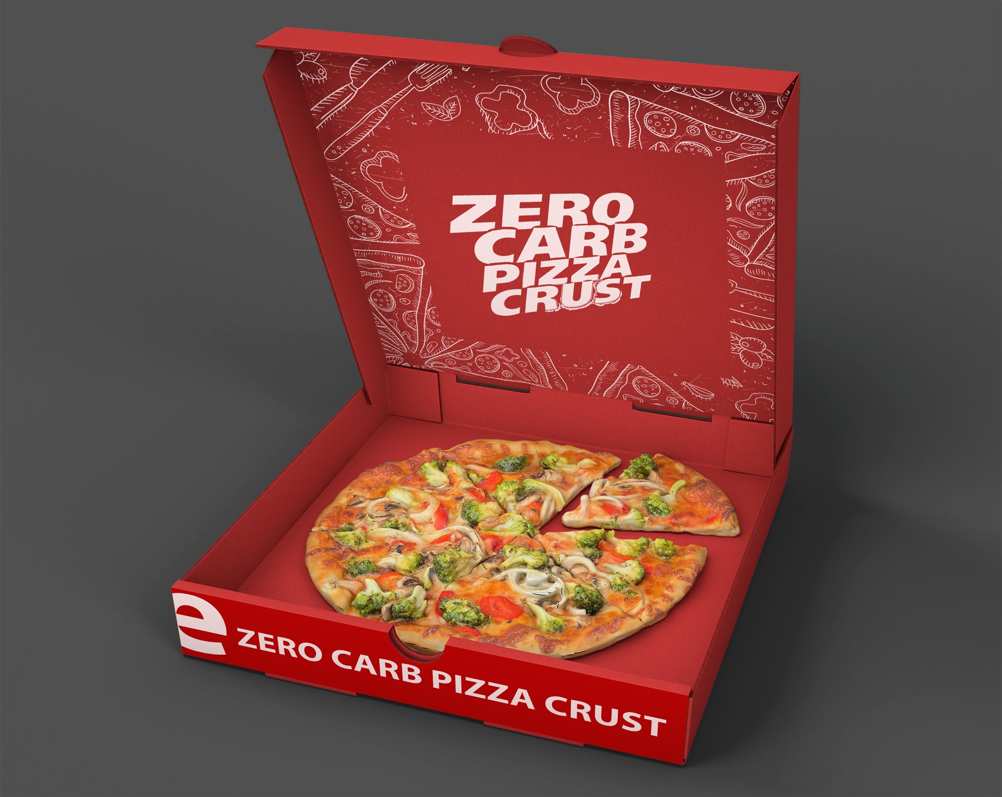 Delicious Pizza Box Packaging Mockup