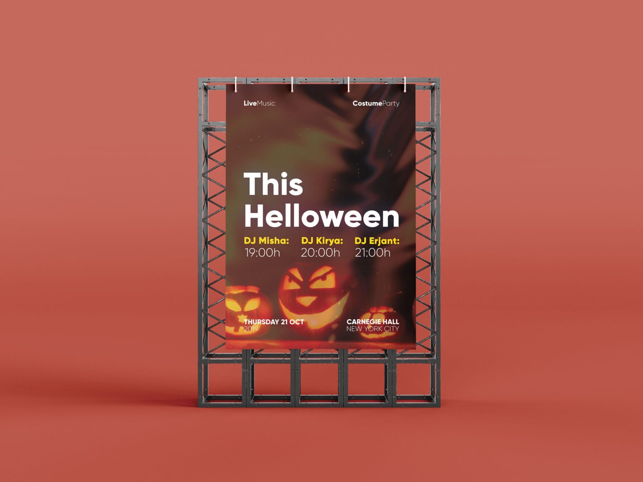 Halloween Costume Party Flyer Template Design