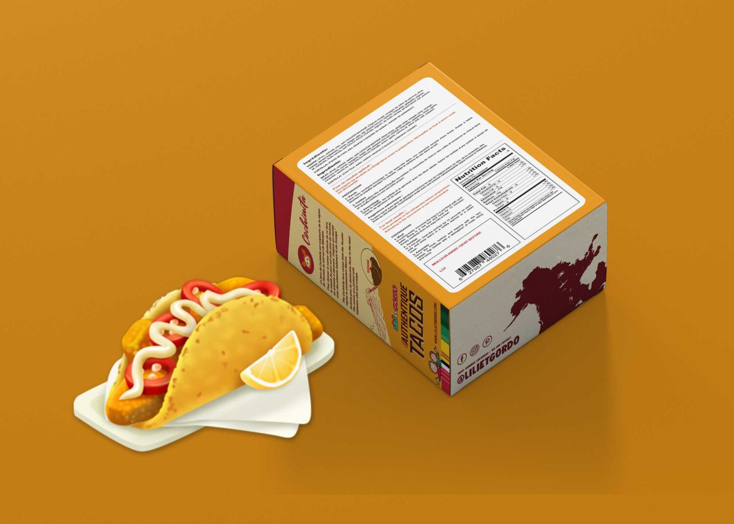Tacos Sheet Box Packaging Mockup
