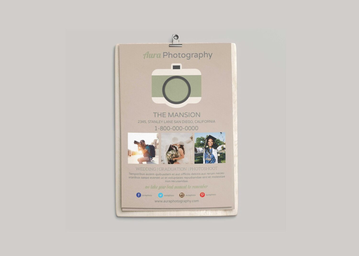 Wedding Photography Flyer Template Design