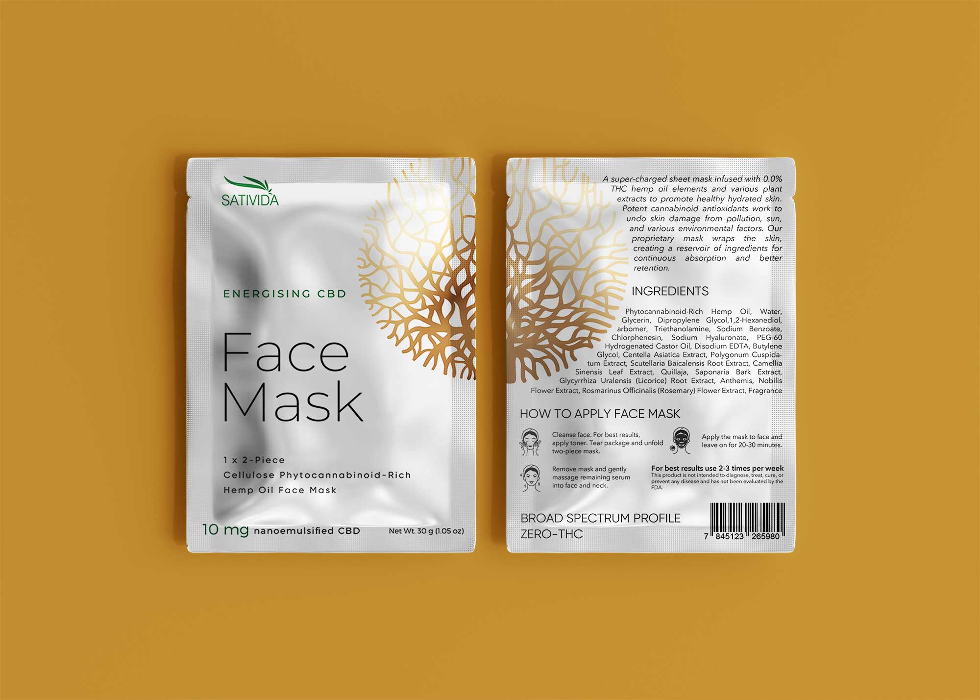 Aluminum Foil Sachet Facial Sheet Mask Mockup