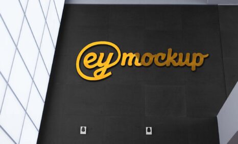 Wall Golden Logo Mockup