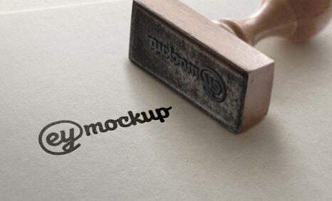 Wood Stamp Logo Mockup
