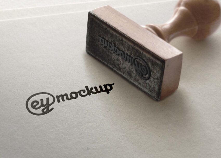 Wood Stamp Logo Mockup